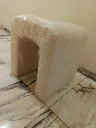 Pouf taburete bouclé Beige