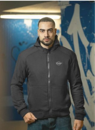 Casaco de Motard Preto com Capuz