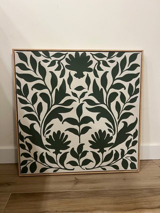 Cuadro Decorativo de lino Floral Tela y Madera