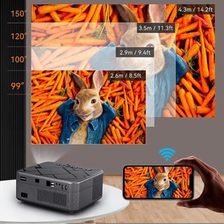 Proyector SUREWHEEL Full HD 1080P WiFi 5g - Nuevo