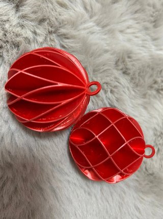 Set 8 Bolas Navidad Rojas Papel
