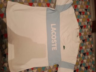 Camiseta Lacoste Blanca y Azul