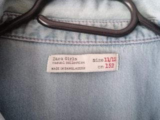 Camisa vaquera niña Zara 11-12 años (152cm)