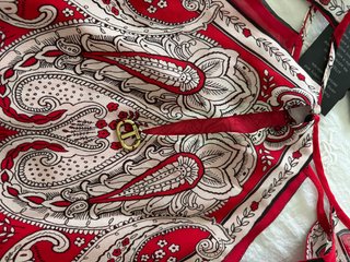 Blusa Twinset Estampado Paisley Rojo Lujo