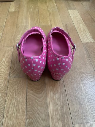 Zapatos Flamenca Tacon Ramirez Rosa Lunares T35
