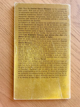 Relato de un náufrago, Gabriel García Márquez.