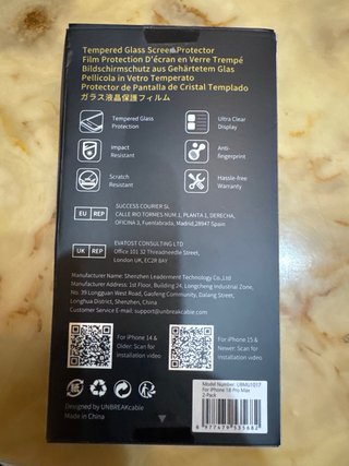 Pellicola Vetro iPhone 18 Pro UNBreakcable