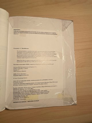 libro economía 1º Bachillerato