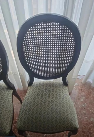 Juego de 2 sillas de comedor con asiento tapizado