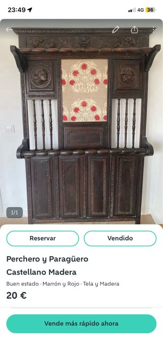 Perchero Paragüero Castellano Tallado