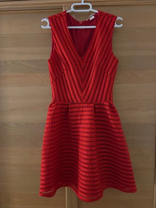 Vestido Corto Rojo H&M Estilo Skater