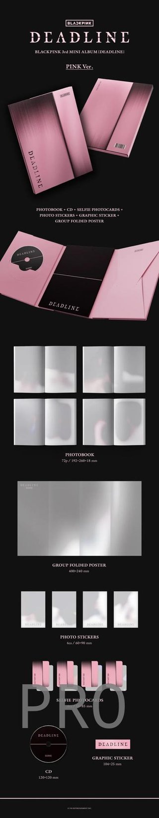 BLACKPINK - [DEADLINE] 3rd Mini Album BLACK/PINK Version - Opción: PINK