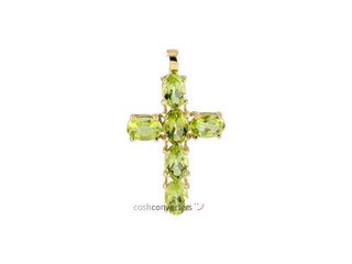 colgante oro 18k con piedra con olivina