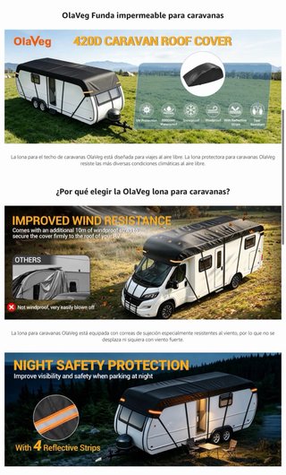 NUEVO! (70€) Funda Impermeable Caravana 5.5 x 3 m