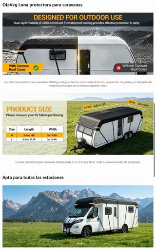 NUEVO! (70€) Funda Impermeable Caravana 5.5 x 3 m