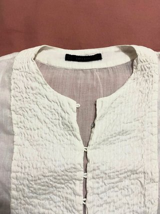 Blusa Zara Blanca Manga Corta