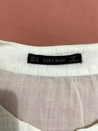 Blusa Zara Blanca Manga Corta