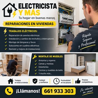 Reparaciones eléctricas a domicilio y manitas.