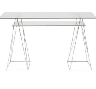 Mesa escritorio cristal y cromo