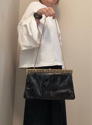 Pochette Anna Maria Mistura vintage nera oro