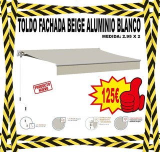 Toldo Beige Aluminio Blanco 2.95x2