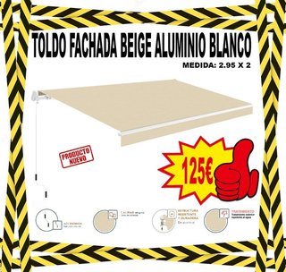 Toldo Aluminio Blanco tela Beige 2.95x2