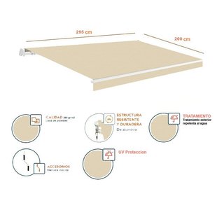 Toldo Beige Aluminio Blanco 395x300