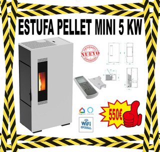 Estufa Pellet Mini 5 kW Blanca