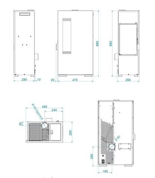 Estufa Pellet Mini 5 kW Blanca