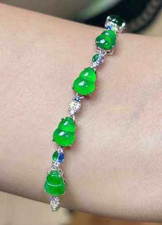Pulsera Jadeíta Calabaza Multicolor