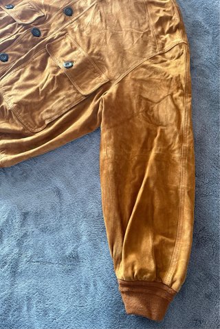 Giubbotto bomber vintage camoscio marrone
