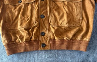 Giubbotto bomber vintage camoscio marrone