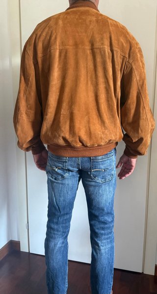 Giubbotto bomber vintage camoscio marrone