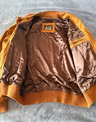 Giubbotto bomber vintage camoscio marrone