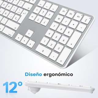 OMOTON KB515+M603 Teclado Ratón BT Mac Plateado