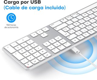 OMOTON KB515+M603 Teclado Ratón BT Mac Plateado