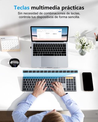 OMOTON Teclado Español BT 2.4G Retroiluminado