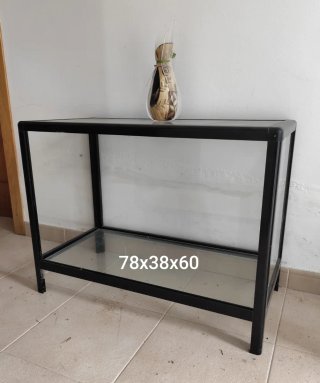 Mueble salón + Sofá floral + 3 mesas centro crista