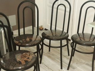 Set di 6 sedie in ferro nero