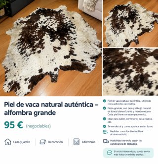 Alfombra Piel Vaca Grande Natural