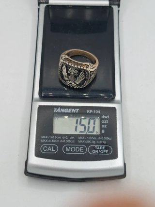 Anillo Plata 925 con Águila bicefala y Circonitas