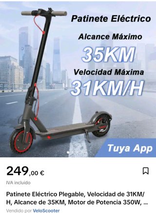 Patinete Eléctrico Plegable 350W
