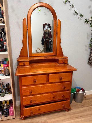 Tocador de Madera con Espejo