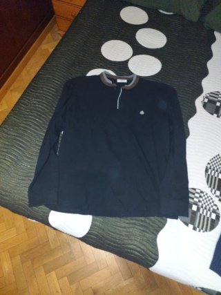 Polo hombre manga larga negro