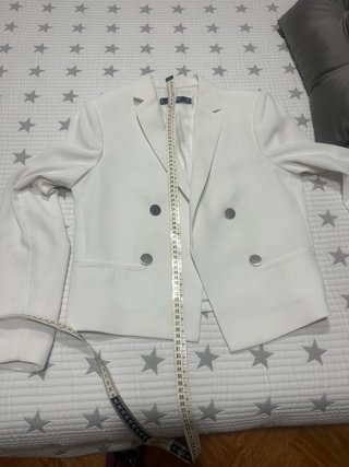 Americana Mango Blanca Doble Botonadura