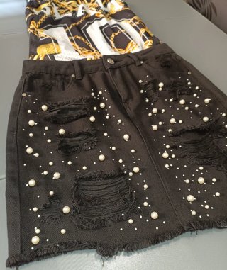 Set donna Gonna Perle a Rivetto + Top Basket M/L