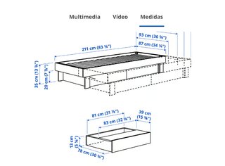 Cama extensible con 2 colchones