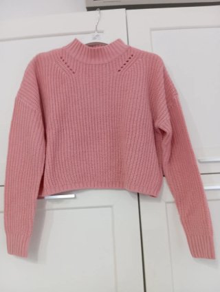 Maglione rosa crop top donna taglia S