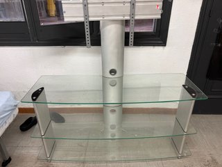 Mesa TV cristal y metal con soporte