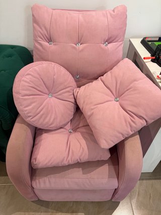 Sillón Relax Rosa de Terciopelo